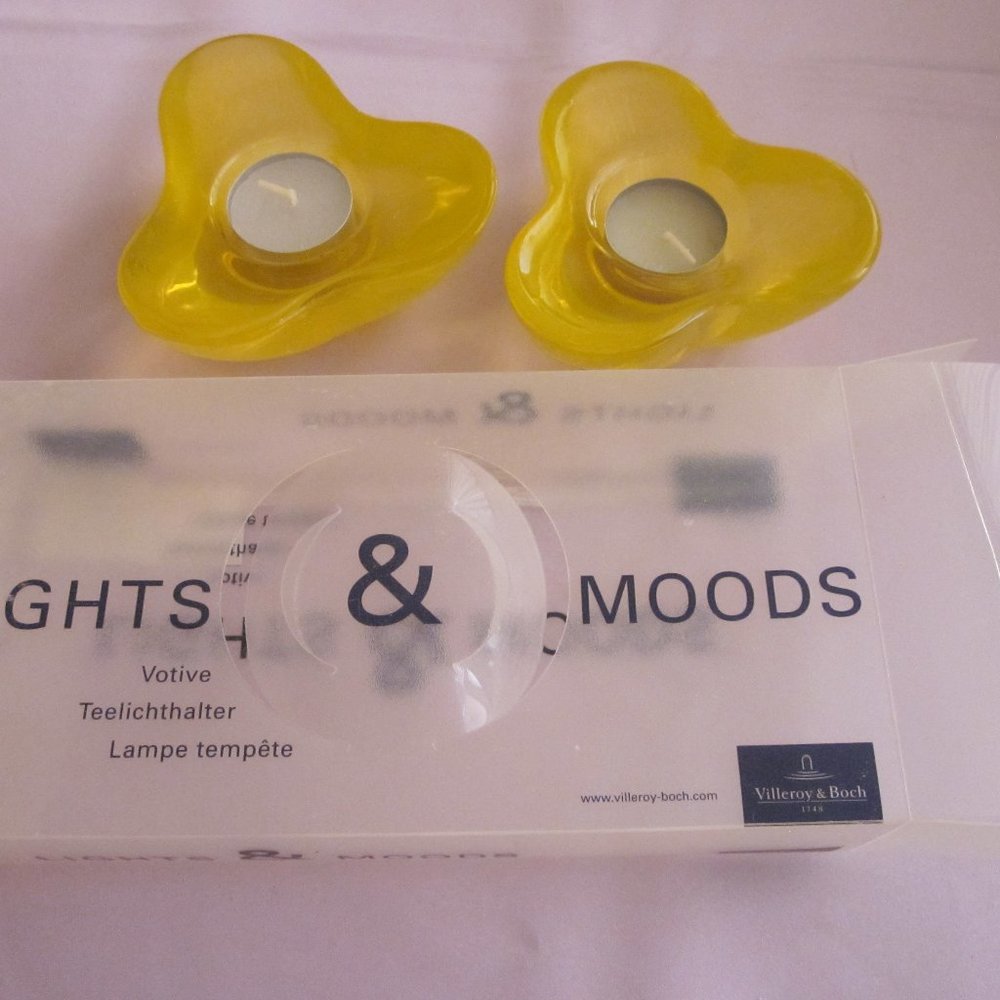 VILLEROY & BOCH YELLOW SET OF 2 X TEALIGHT/CANDLE